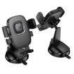 hoco H76 Crown Console One-button Car Phone Holder Black Grey - 5