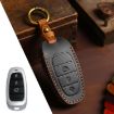Hyundai Staria/Sonata Car Key Cover, 3-Button B121 Cowhide (Black) - 1