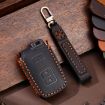 Toyota 2+1-Button Crazy Horse Cowhide Key Cover (Black) - 1