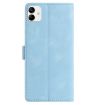 Samsung Galaxy A04e Sky Blue Leather Case Rose Flower Embossed - 3