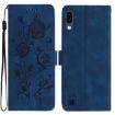 Samsung Galaxy A10/M10 Dark Blue Rose Embossed Leather Case - 1