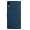 Samsung Galaxy A10/M10 Dark Blue Rose Embossed Leather Case - 3