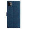 Samsung Galaxy A22 5G Rose Embossed Leather Case (Dark Blue) - 3