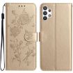 Samsung Galaxy A32 Rose Flower Leather Case (Gold) - 1
