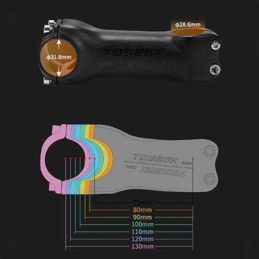 TOSEEK K04 Carbon Fiber Bike Handlebar Riser, 6 120mm (Black Grey) - 1
