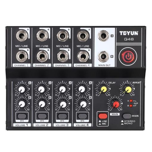 TEYUN Q48 8-Channel Microphone Audio Mixer - 1
