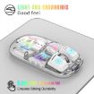 HXSJ T200 Black Transparent RGB Wireless Mouse, Dual Modes 2.4G BT5.0 - 4