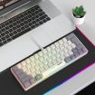 HXSJ V400 Wired RGB Backlit 63-Key Membrane Keyboard (Grey/Beige) - 1