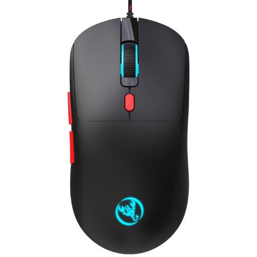 HXSJ X200 3600DPI Wired Mouse, 1.5m Cable, Colorful Luminous, Black - 1