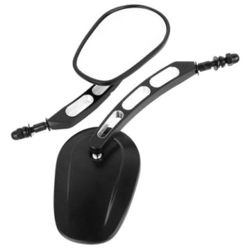 Harley Davidson Retro Rearview Mirrors Set - Black (2pcs) - 1
