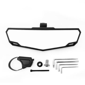 Black Universal 1.75-2" Rearview Center Mirror for UTV/ATV - 1