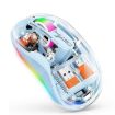 HXSJ M333 Blue Transparent Wireless Mouse - Three Modes - 1