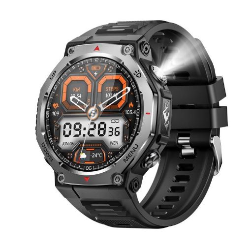 KT85 Outdoor Sports Smart Watch with Flashlight, 5ATM, 1.43" (Black) - 1