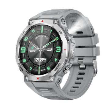 KT85 Outdoor Sports Smart Watch with Flashlight, 5ATM, 1.43" Screen, Grey - 1