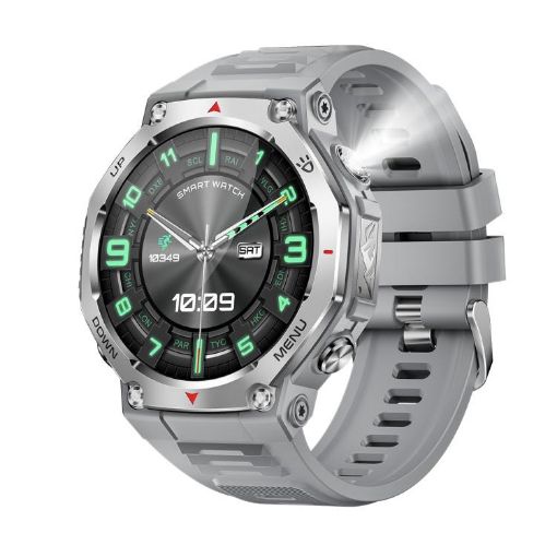 KT85 Outdoor Sports Smart Watch with Flashlight, 5ATM, 1.43" Screen, Grey - 1