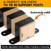 Heavy Duty Black Metal U-Shaped Fence Post Brackets, 4-Pack - 4