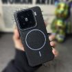 Xiaomi 14 Black Purple MagSafe Litchi Grain TPU Phone Case - 2