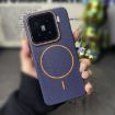 Xiaomi 14 Pro MagSafe TPU Case - Litchi Grain, Dark Blue Orange - 2