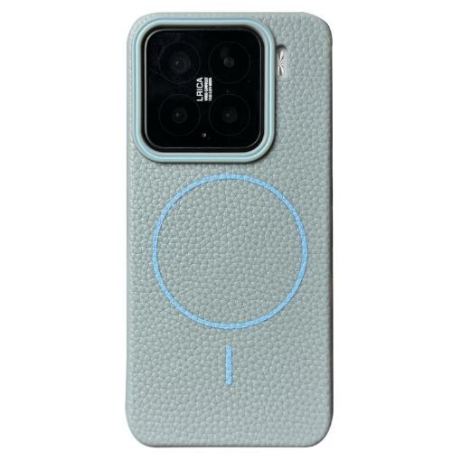 Xiaomi 15 Light Blue Litchi Grain MagSafe TPU Thin Circle Case - 1