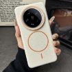 Xiaomi 14 Ultra Thin MagSafe Litchi Grain TPU Case White Orange - 2