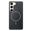 Samsung Galaxy S22 5G Black Purple MagSafe Litchi Grain Case - 1