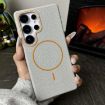 Galaxy S22 Ultra 5G MagSafe TPU Case - Grey Orange Litchi Grain - 2
