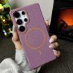 Samsung Galaxy S23 5G MagSafe Litchi Grain TPU Case - Purple Orange - 2