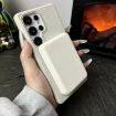 Samsung Galaxy S23+ White Grey MagSafe Litchi Grain TPU Case - 6