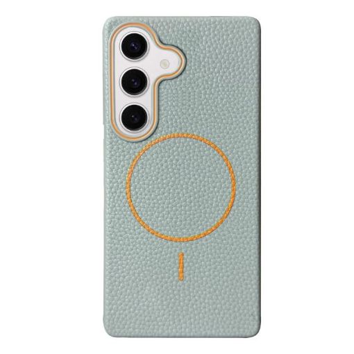 Galaxy S24 FE 5G MagSafe Litchi TPU Case (Blue Orange) - 1