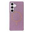 Galaxy S24+ MagSafe Litchi Grain TPU Case (Purple Orange) - 1