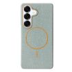 Samsung Galaxy S25 5G Blue Orange MagSafe Litchi TPU Case - 1