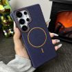 Galaxy S25+ 5G Litchi TPU Case, Dark Blue Orange, MagSafe Compatible - 2