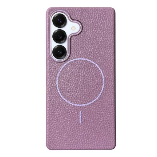 Samsung Galaxy S25+ 5G MagSafe Litchi Grain TPU Case (Purple) - 1
