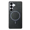 Samsung Galaxy S25+ 5G TPU Case Black Purple MagSafe Litchi Grain - 1