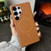 Samsung Galaxy S25 Ultra 5G MagSafe Litchi TPU Case Gold Brown - 2