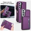 Galaxy S22 5G Wallet Detachable Leather Case with Lanyard, Dark Purple - 3