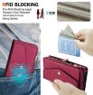 Samsung Galaxy S21 FE 5G Red Leather Wallet Phone Case with Lanyard - 5