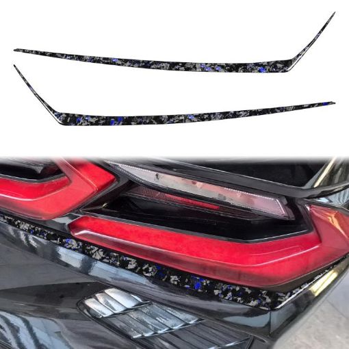 Forged Gold Foil Carbon Fiber Taillight Stickers for Corvette C8 2020+ - 1