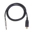 USB to 6.35mm Electric Guitar Recording Cable, 2m Length - 1