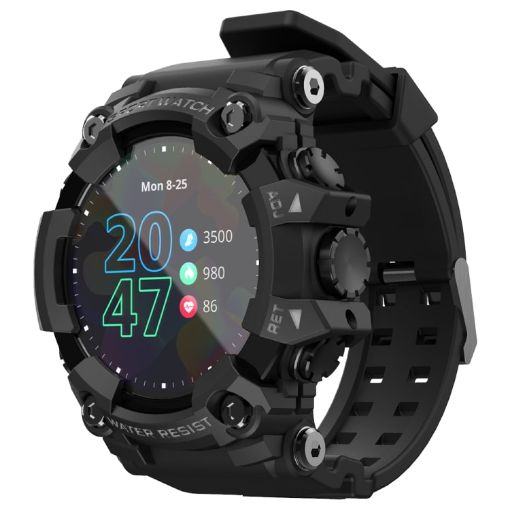 Lokmat ATTACK Smart Watch, 1.28" TFT, Sleep/Heart Rate/BP Monitor (Black) - 1