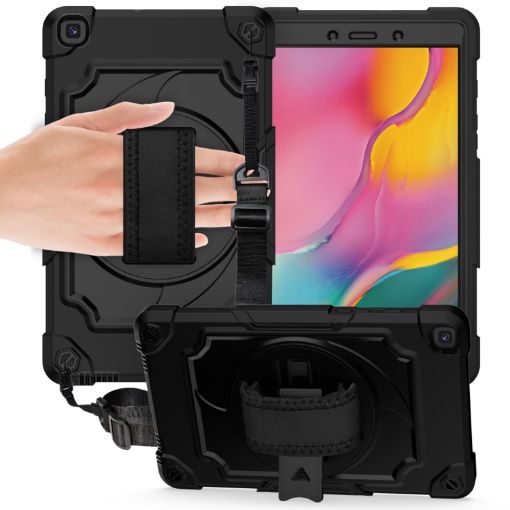 Samsung Tab A 8.0 2019 T290 360 Robot Case with Holder Black - 1