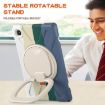 Galaxy Tab A7 10.4" T500/T505 Case: Silicone+PC, Holder & Strap, Green - 6