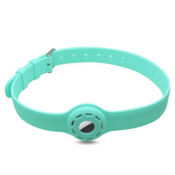 Mint Green Shockproof Silicone Pet Collar Cover Case for AirTag - 1
