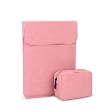 13.3" Pink PU02 Ultra-thin Notebook Liner Bag with Small Bag - 1