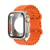 Apple Watch Series 10 46mm Orange Silicone Band & Case Combo - 1