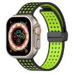 Magnetic Buckle Silicone Band for Apple Watch 46/49/45/44mm (Black Lime) - 1