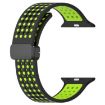 Magnetic Buckle Silicone Band for Apple Watch 46/49/45/44mm (Black Lime) - 2