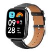 Redmi Watch 3 Active/Lite 20mm Black Leather Band - Flat Head Design - 1