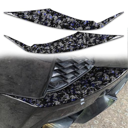 Gold Foil Carbon Fiber Rear Air Vent Stickers for Corvette C8 (Blue) - 1