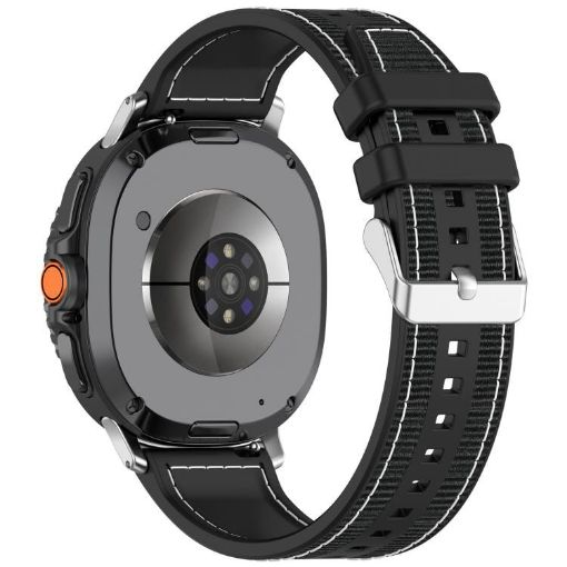 Samsung Galaxy Watch 8/8 Classic Hybrid Nylon Silicone Band Black - 1